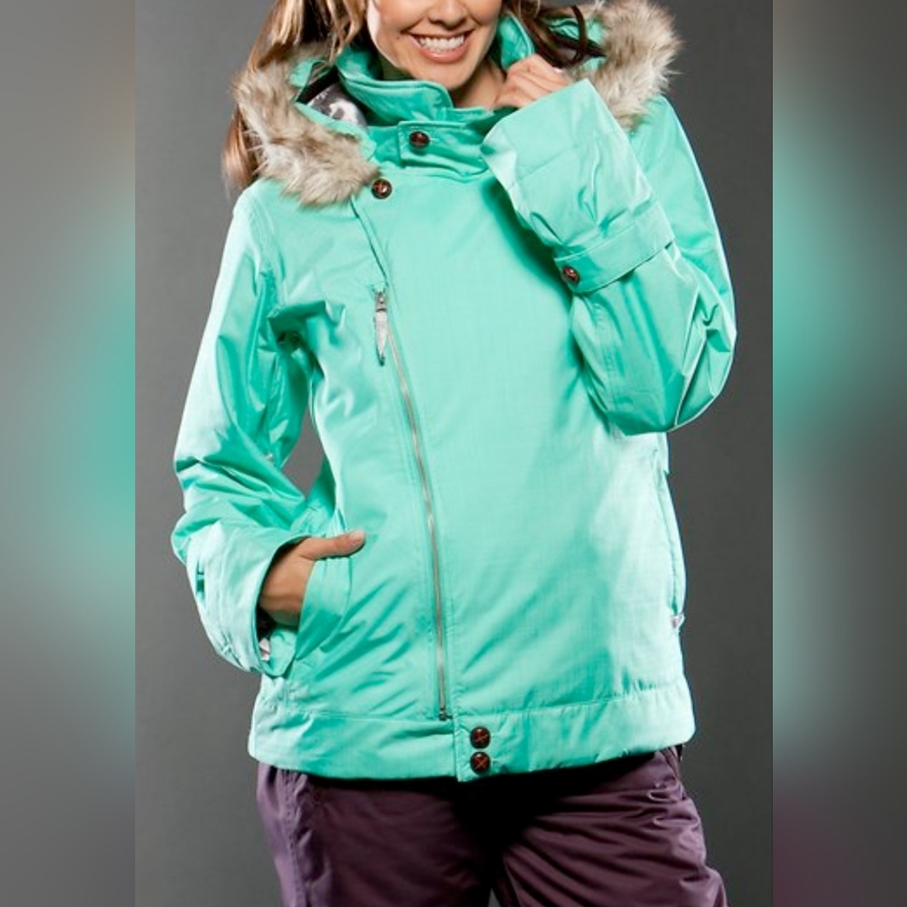 Oakley Gretchen Bleiler Signature Series insulated snow Parka jacket Coat teal